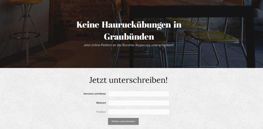 Online-Petition der SVP Graubünden