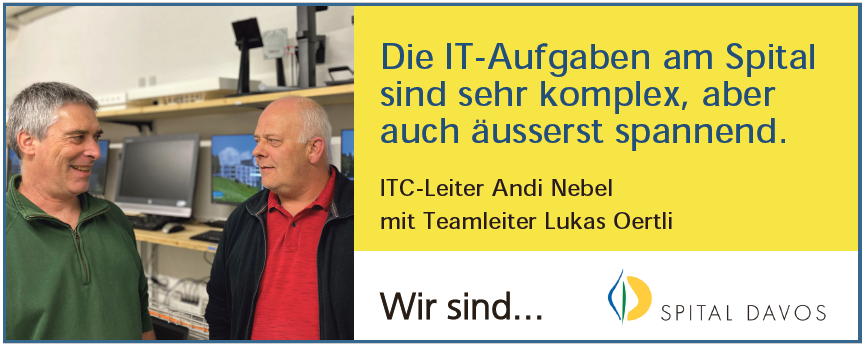 ICT-Leiter Andi Nebel mit System Engineer Lukas Oertli.
