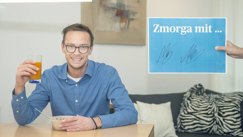 Zmorga mit Maurin Malär, designierter Gemeindepräsident von Vaz/Obervaz (Lenzerheide) bei sich zu Hause in der Lenzerheide.