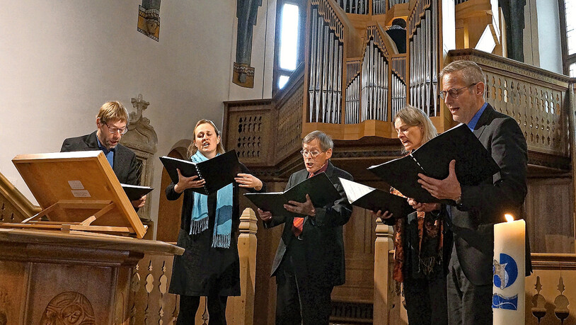Das Davoser Quartett begleitet den Gottesdienst zu Palmsonntag in der Kirche St. Theodul.