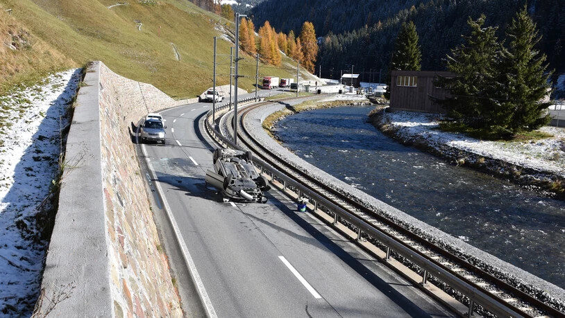 Die Unfallstelle bei Davos Frauenkirch.