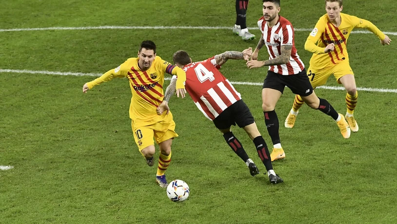 Lionel Messi war von der Verteidigung von Athletic Bilbao nicht zu stoppen