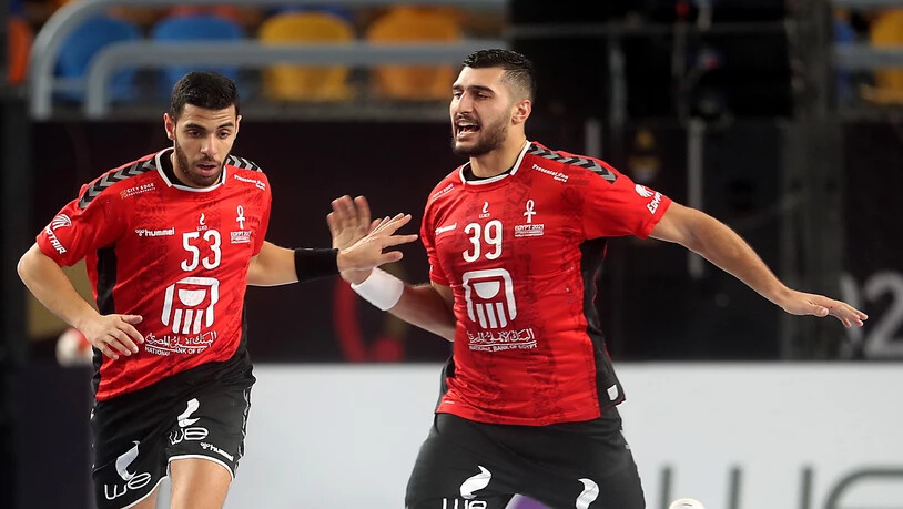 Zufriedene Gesichter: Ägyptens Handballer gewannen zum Auftakt der Heim-WM sicher gegen Chile