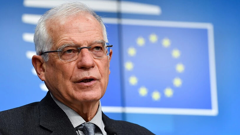 Josep Borrell, EU-Außenbeauftragter, spricht während einer Pressekonferenz. Foto: John Thys/Pool AFP/AP/dpa