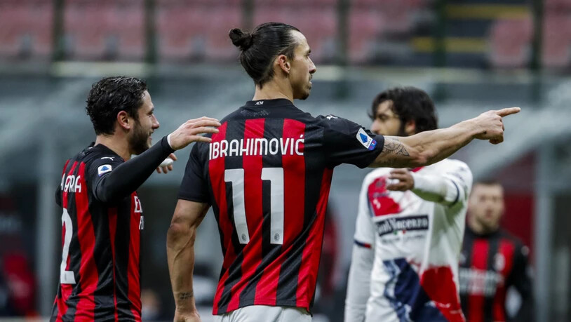 Zlatan Ibrahimovic trifft für Milan gegen Crotone zwei Mal