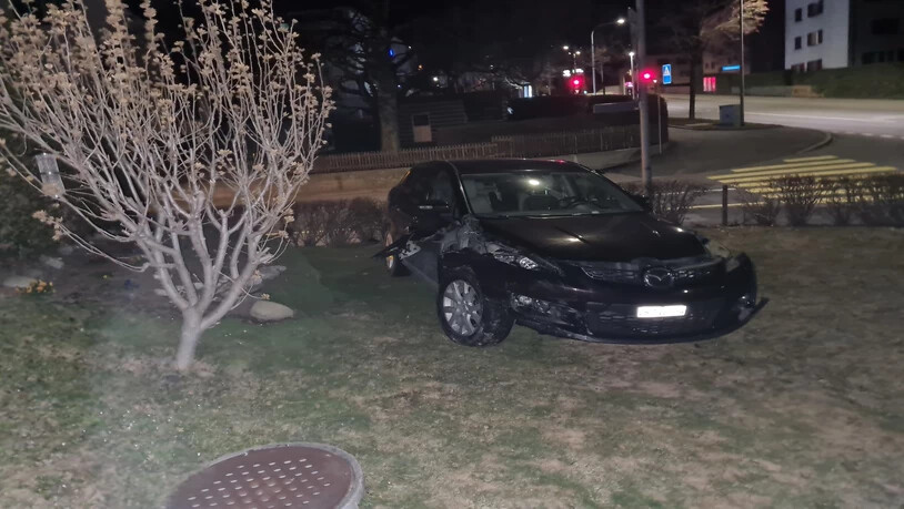 Einfach stehen gelassen: Das Auto des alkoholisierten Lenkers in einem Garten an der Saluferstrasse.