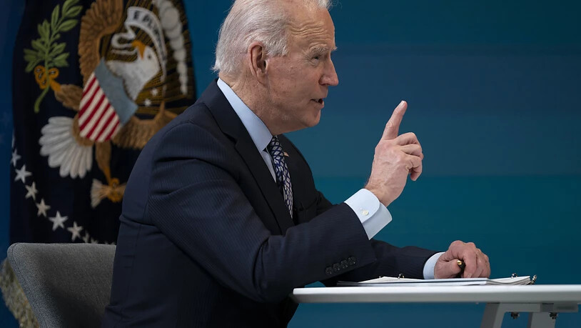 Joe Biden, Präsident der USA, spricht während eines virtuellen Treffens der National Governors Association im South Court Auditorium auf dem Campus des Weißen Hauses. Foto: Evan Vucci/AP/dpa