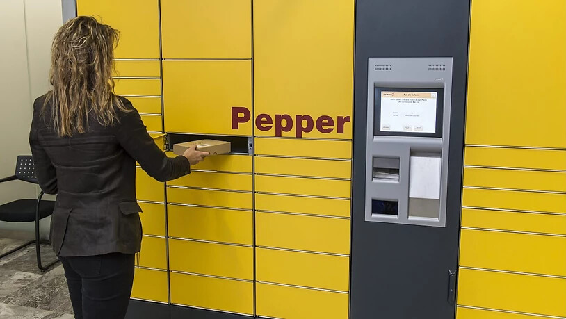 Paketautomat der Post am Hauptsitz in Bern (Aufnahme aus dem Jahr 2013).
