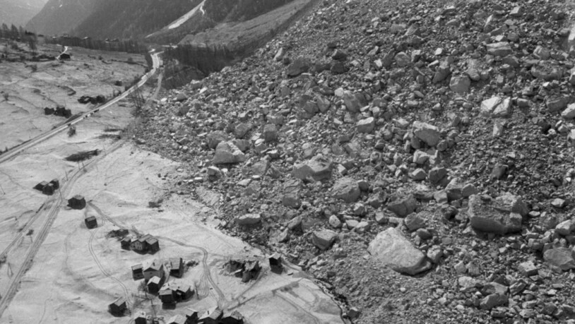 Der Schuttkegel nach dem zweiten Bergsturz vom 21. April 1991. (Archivbild)