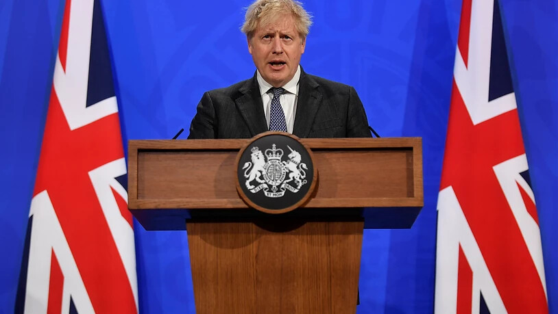 Großbritanniens Premierminister Boris Johnson spricht bei einer Pressekonferenz in der Downing Street. Foto: Toby Melville/PA Wire/dpa