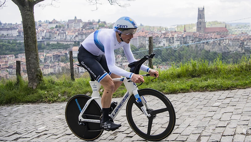 Zeitfahr-Europameister Stefan Küng beim abschliessenden Zeitfahren der Tour de Romandie