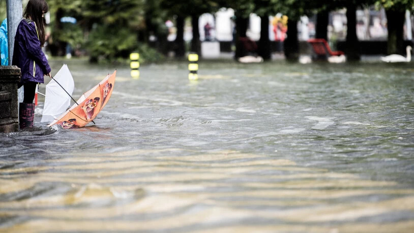 Hochwasser in Locarno am 4. Oktober 2020: Vergangenes Jahr kam es jedoch vergleichsweise zu geringen Schäden durch Unwetter. (Archivbild)