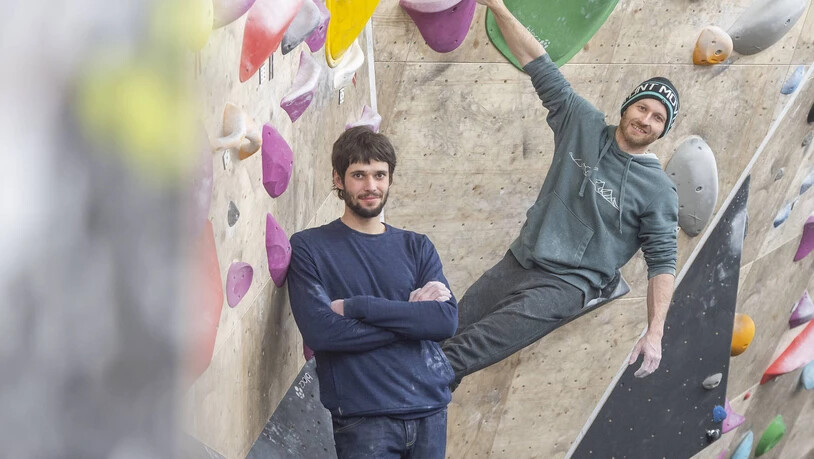 Simon Zentko (links) und Gian-Marco Clement wollen den jungen Athletinnen und Athleten Freude am Klettern vermitteln. 