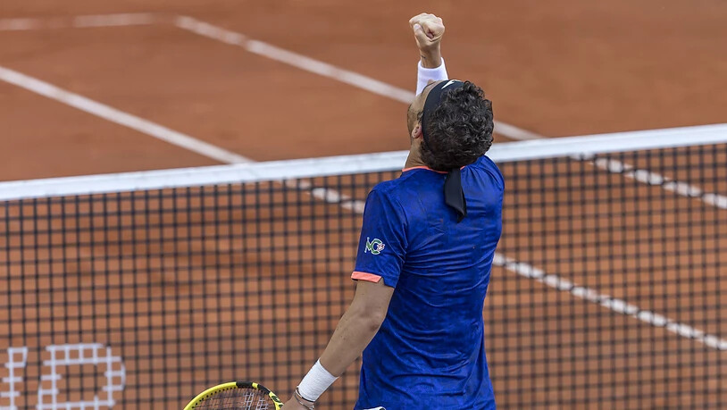 Und am Ende jubelt der Gegner - in Genf der Italiener Marco Cecchinato (ATP 134)