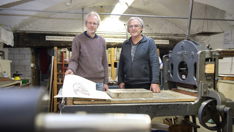 Führungswechsel: Joachim Dierauer und Matthias Kunfermann leiten neu die Druckwerkstatt in Haldenstein. 
