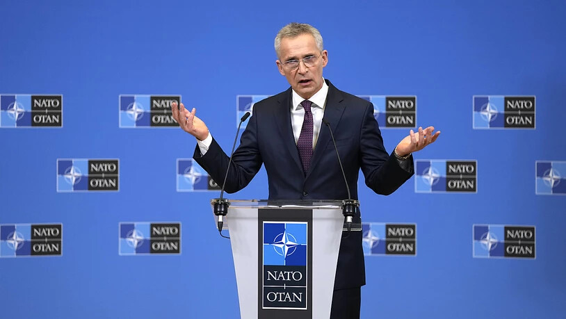 Jens Stoltenberg, Generalsekretär der NATO, spricht während der Vorstellung des Jahresberichts im NATO-Hauptquartier. Foto: Virginia Mayo/AP/dpa
