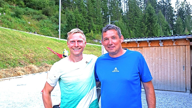 Patrik Wägeli (l.) und Track-Club-Präsident Georg Huber.