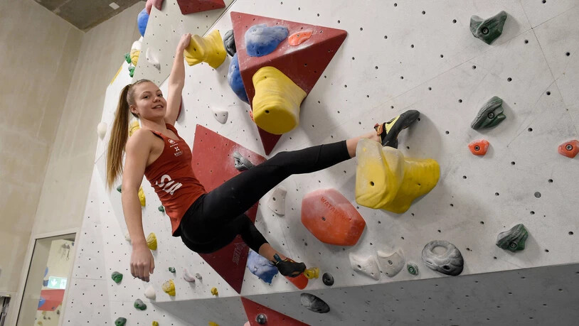 Rookie of the year 2019: Die Churerin Marilu Sommer bei einer Trainingseinheit im Jahr 2020 in der Kletterhalle in Chur.