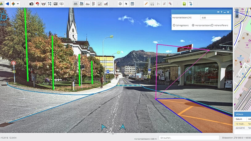 So sieht eine Aufnahme im 3D-Bilddienst aus – hier im Bild die Talstrasse beim Bahnhof Platz.  