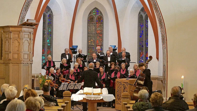 Der Chor St. Johann begeistert mit seiner dreigeteilten Kantate von Buxtehude die Besucherinnen und Besucher des Gottesdienstes.