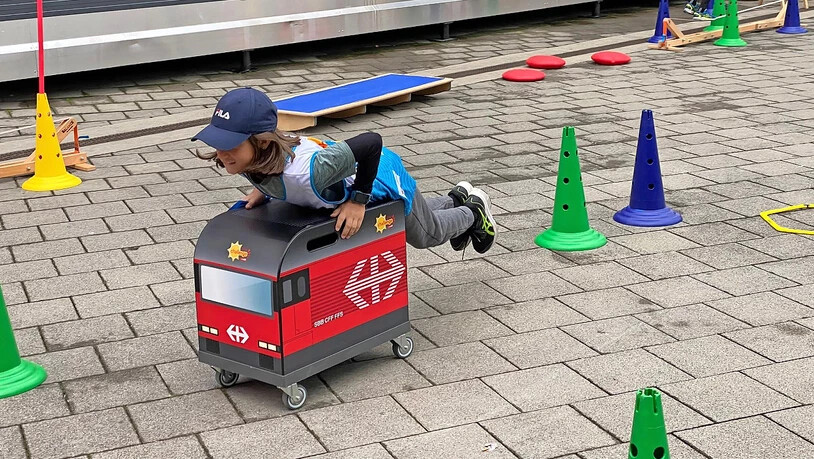 Lokomotivfahrt der speziellen Art an der Swisspass Smile Challenge.
