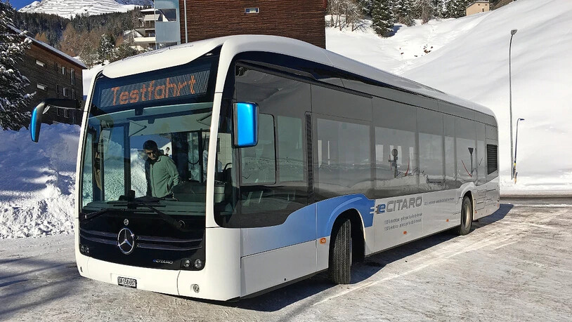 Dieser elektrisch betriebene Linienbus wurde bereits einmal zu Testzwecken in Davos eingesetzt. 