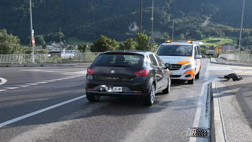 Fahrerflucht Nummer 2: Ein schwarzer Audi mit überhöhter Geschwindigkeit kollidiert auf der Autobahnüberführung zwischen Schänis und Bilten mit dem Auto eines 70-Jährigen.