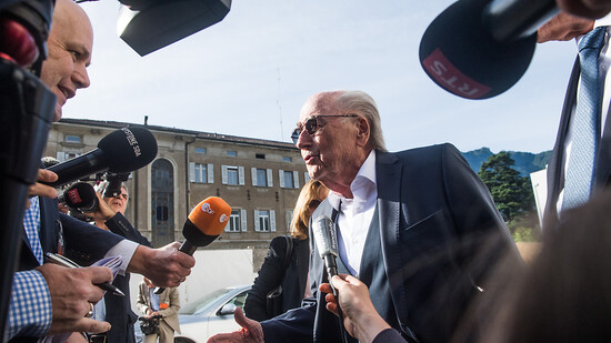 Am Bundesstrafgericht in Bellinzona läuft der siebte Verhandlungstag des Prozesses gegen Joseph Blatter (im Bild) und Michel Platini.