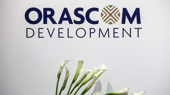 Das Logo von Orascom Development während der Generalversammlung am Firmensitzt in Altdorf. (Archiv)