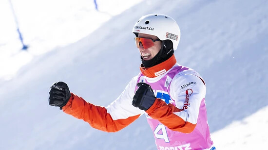 Aerials-Springer Pirmin Werner im vergangenen März beim Heimweltcup in St. Moritz