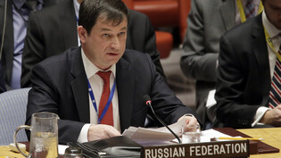 ARCHIV - Stellvertretender Botschafter Russlands bei den Vereinten Nationen Dmitri Poljanski fordert eine Sitzung des UN-Sicherheitsrates wegen der Gas-Lecks von Nord-Stream 1 und 2. Foto: Seth Wenig/AP/dpa