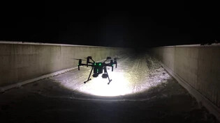 Drohneneinsatz auf der Salginatobelbrücke.