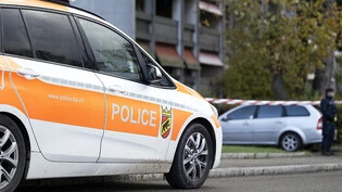 Ein Polizeiauto vor dem Gebäude am Ittiger Längfeldweg, in dem es am frühen Freitagmorgen zu einer gewalttätigen Auseinandersetzung gekommen war.