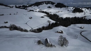 Schneelandschaft am Samstag bei Urnäsch im Kanton Appenzell Ausserrhoden.