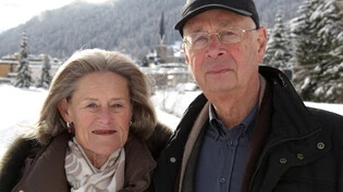 Hilde und Klaus Schwab in Davos anlässlich des Treffens von 2012.