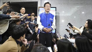 Erfolg bei der Parlamentswahl in Südkorea: Lee Jae Myung, Oppositionsführer der Demokratischen Partei. Foto: Chung Sung-Jun/Pool Getty Images AsiaPac/AP/dpa