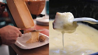 Raclette und Fondue sind beides beliebte Schweizer Käsegerichte.