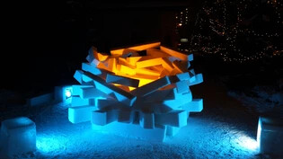 Ein Blick zurück: Die Eisskulptur «A Place To Grow» zeigte der Künstler Philipp Käppeli 2018 an der Triennale für Schneekunst in Pontresina.