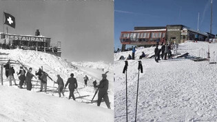 Der Gipfel der Weissfluh 1944 und 80 Jahre später. 