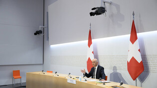Informiert die Bevölkerung: Bundesrat Alain Berset an der Pressekonferenz am Mittwochnachmittag.