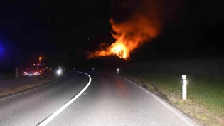 Dramatischer Verkehrsunfall im Buech: Ein Auto mit fünf jungen Insassen kommt von der Strasse ab und geht in Flammen auf.