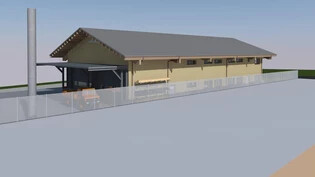 Der Antrag wird zu reden geben: Die 3-D-Ansicht zeigt, wie der geplante Werkhofneubau in Engi aussehen soll.