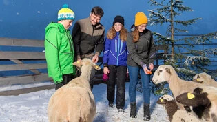 Thomas und Tanja Buchli mit ihren Kindern Tabea und Jonathan: «Wir feiern Weihnachten auch mit den Schafen beim Stall», so Tanja.